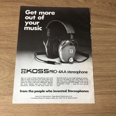 GRAM127 MAGAZIN WERBUNG 11X8 KOSS PRO-4AA STEREOPHON