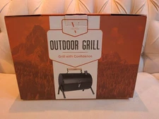 NEW Portable 15" Charcoal Wood Outdoor Tabletop Barbecue BBQ Smoker Barrel Grill