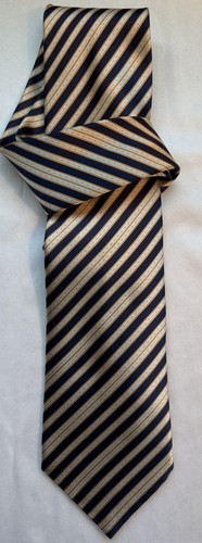 Stefano Ricci Luxury Collection 100% Silk Tie Blue Gold Orange Stripes Italy - Picture 6 of 8