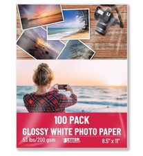 Glossy Photo Paper, 8.5 x 11 Inch, 100 Sheets, 200 gsm/53LBS, Letter Size, 10...