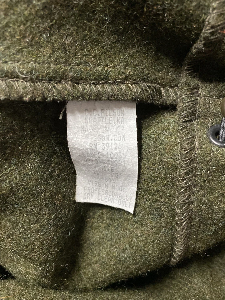 Vintage Filson Wool Jacket Mens XL Green Made USA Bomber Liner Style #10036 - Image 3 of 4