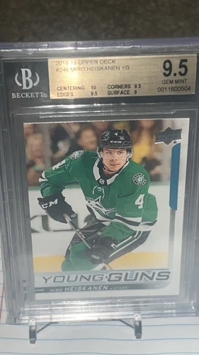 2018 UPPER DECK SERIES 1 MIRO HEISKANEN #246 YOUNG GUNS YG ROOKIE RC BGS 9.5