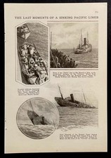 RMS Tahiti 1930 vintage pictorial &ldquo;The Last Moments of a Sinking Liner&rdquo;