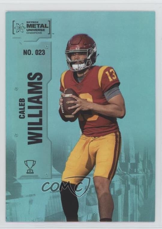 2022 Skybox Metal Universe Champions Aqua Caleb Williams #023 18z2