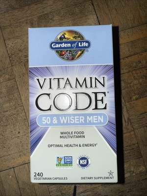 Garden of Life Vitamin Code 50 & Wiser Men Multivitamin 240 Ct Exp 5/26