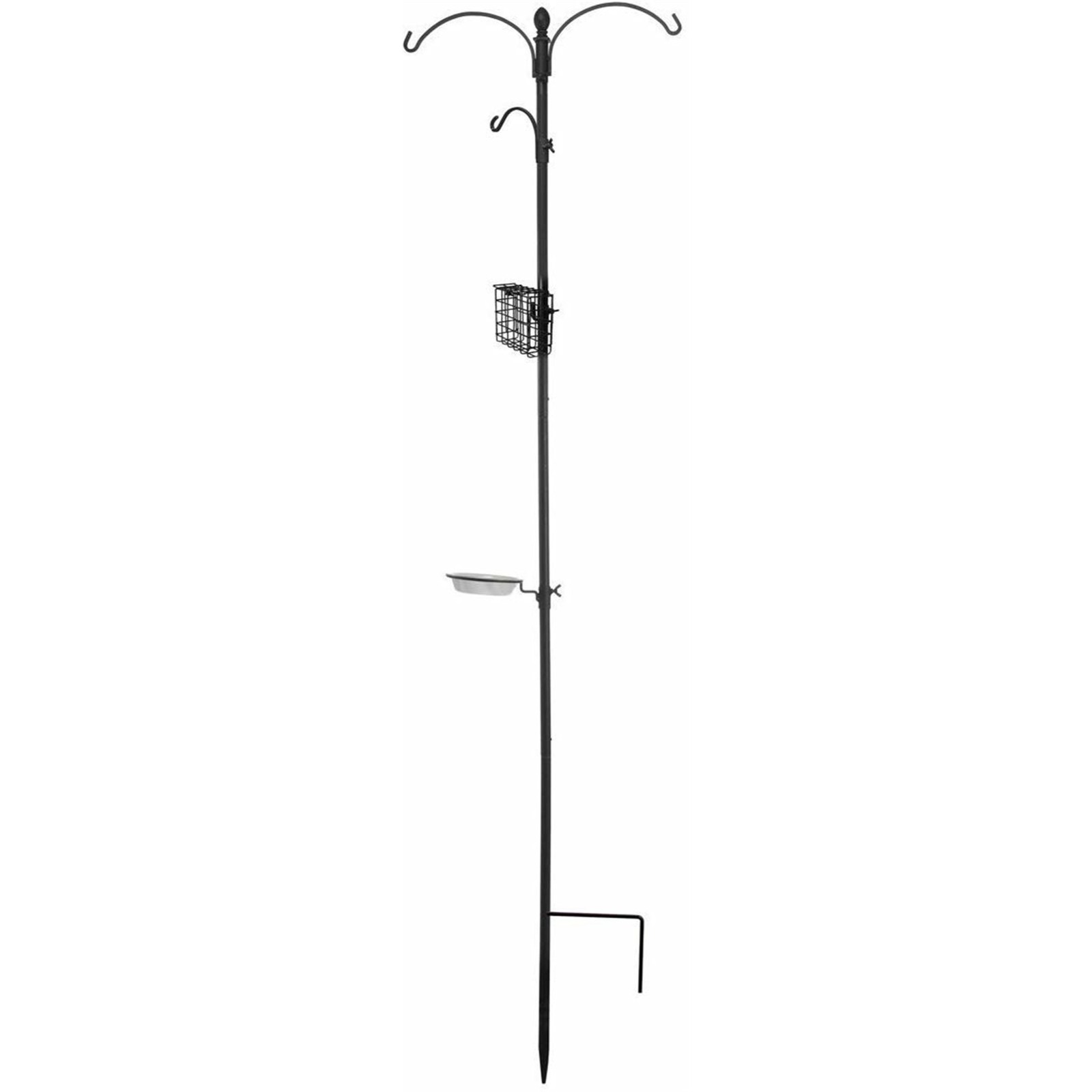Panacea Wild Bird Feeding Station &mdash; Feeder Hook, Suet Cage & Bird Bath, 85"