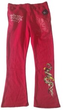 Ed Hardy Eagle Tiger Mens XL Red Sweatpants EHM8006-1