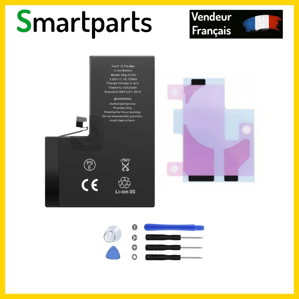 Batterie pour iPhone 13 Pro Max interne avec outils pour remplacer une pièce usée soi-même