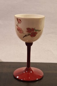 Umeshu Plum Wine Glass and Chiyogami Box - Japanese