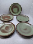Frankoma Pottery 10" Dinner Plate 5F Plainsman Prairie Green Set of 5 Vintage