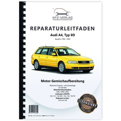 Audi A4 8D (94-02) Motronic Einspritz- Zündanlage 163-193 PS Reparaturanleitung