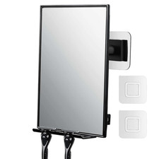 Shower Mirror for Shaving with 2 Replaceable Adhesive - Two Razor Holder, 360 Ro