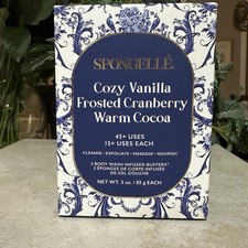 Spongelle All In One Body Treatment Wash Exfoliate Vanilla Cranberry Cocoa 3 Pc