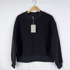 NWT Everlane The ReNew Fleece Oversized Crew Sweater Women's Small Black