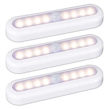 3 Pack 7” Motion Sensor Lights Indoor Battery Operated, Stick on LED Light fo...