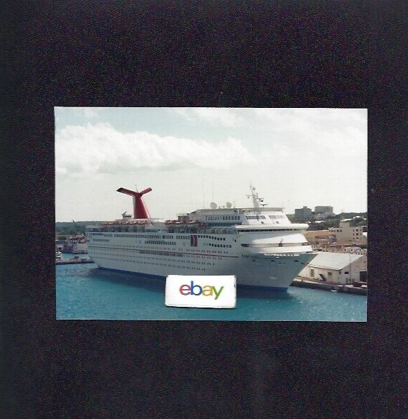 CARNIVAL CRUISE LINE M/S FANTASY FUN SHIP AT NASSAU,BAHAMAS COLOR PHOTO 1990'S