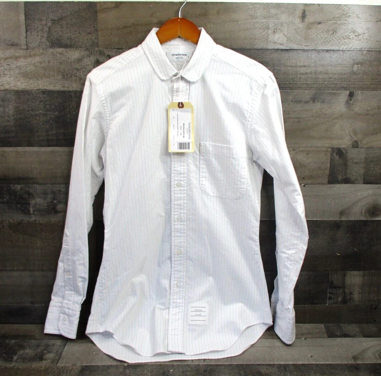 Camicia Thom Browne uomo 38 taglia 1 rosa a righe BD University Oxford manica lunga