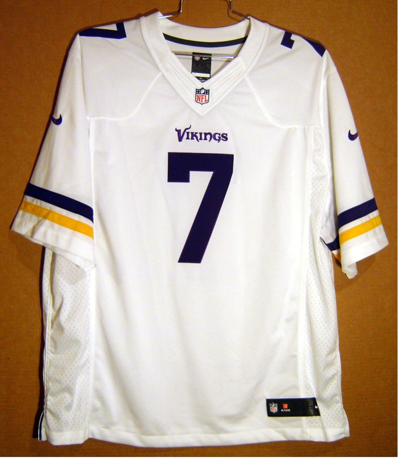 MINNESOTA VIKINGS CHRISTIAN PONDER White #7 NFL Football Size XXL JERSEY