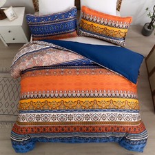 Soft Boho Striped Duvet Quilt Cover Set Bed Set Pillow Cases Double King Size