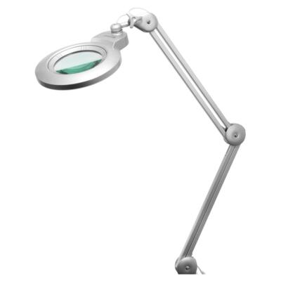 Semplix LED Lupen-Tischlampe silber (60 PCS LED/ 3D Linse/ dimmbar/ Tischklemme)