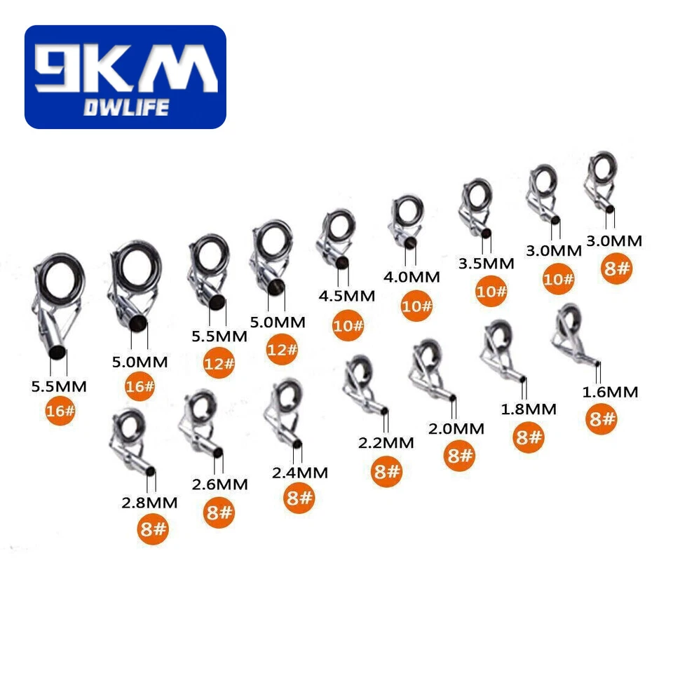 Направляющие для рыболовных удочек наконечник верхняя направляющая для ремонта зданий 1,6–8,0 мм один размер 5 шт. - Изображение 3 из 4