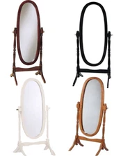 Swivel Full Length Wood Cheval Floor Mirror White Oak Cherry Black Espresso NEW