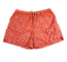 Columbia Men's Elastic Waist Drawstring Nylon Orange Floral Swim Short Trunks 2X