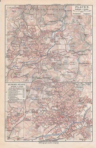 PLAUEN Vogtland Chrieschwitz Haselbrunn Reuss Reinsdorf STADTPLAN von 1913 - 第 1/2 張圖片