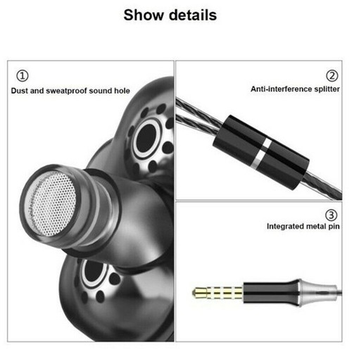 3,5 mm In Ear Super Bass Stereo Kopfhörer mit Kabel, Sport Headset mit Mikrofon- - 第 5/13 張圖片