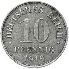 Deutsches Reich - Kaiserreich - J. 298 - M&uuml;nze - 10 Pfennig 1916 F - ERHALTUNG !