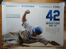 Rare JACKIE ROBINSON 42 Chadwick Boseman Harrison Ford 56x47 Vinyl Window Poster