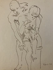 Beautiful Drawing 1938 Georges Deniker The Youngest French Cubist Art Cubism