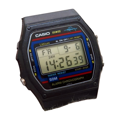 CASIO Digital Watch W-24 Marlin Alarm Chronograph Vintage CASIO Digital Watch W-24 Marlin Alarm Chronograph Vintage