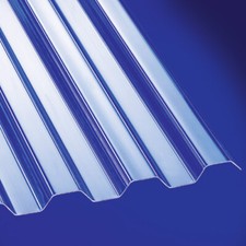 Wellplatten Lichtplatte Trapez Polycarbonat 0,8mm 76/18 klar farblos 11,25 €/m²