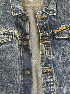 Vintage Edwin Japanese Jean Jacket Mens M Blue Acid Wash Denim 80s