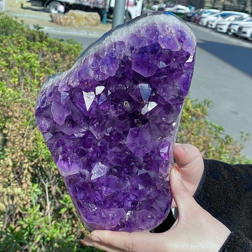 7.16LBNatural Brazilian Amethyst Crystal Point Stone Cluster Quartz Crystal Cave - Picture 4 of 13