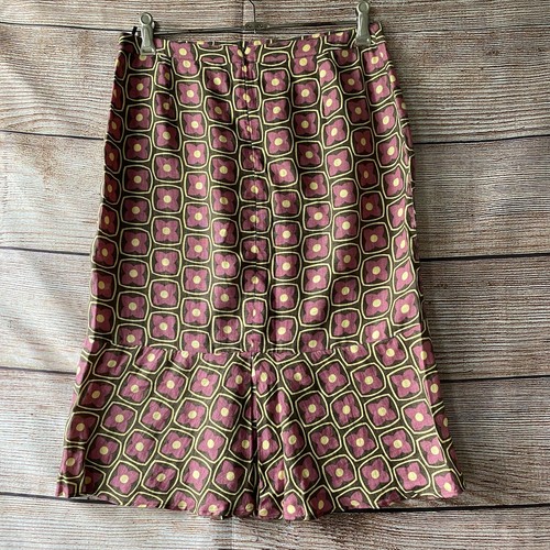 Max & Co Linen Skirt ~ Size 12 (US 8) Women's ~ Purple Flower, Hem detail - Picture 3 of 8