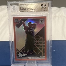 BGS 9.5 ZION WILLIAMSON 2019 PANINI OPTIC THE ROOKIES RED HOLO # 2/99