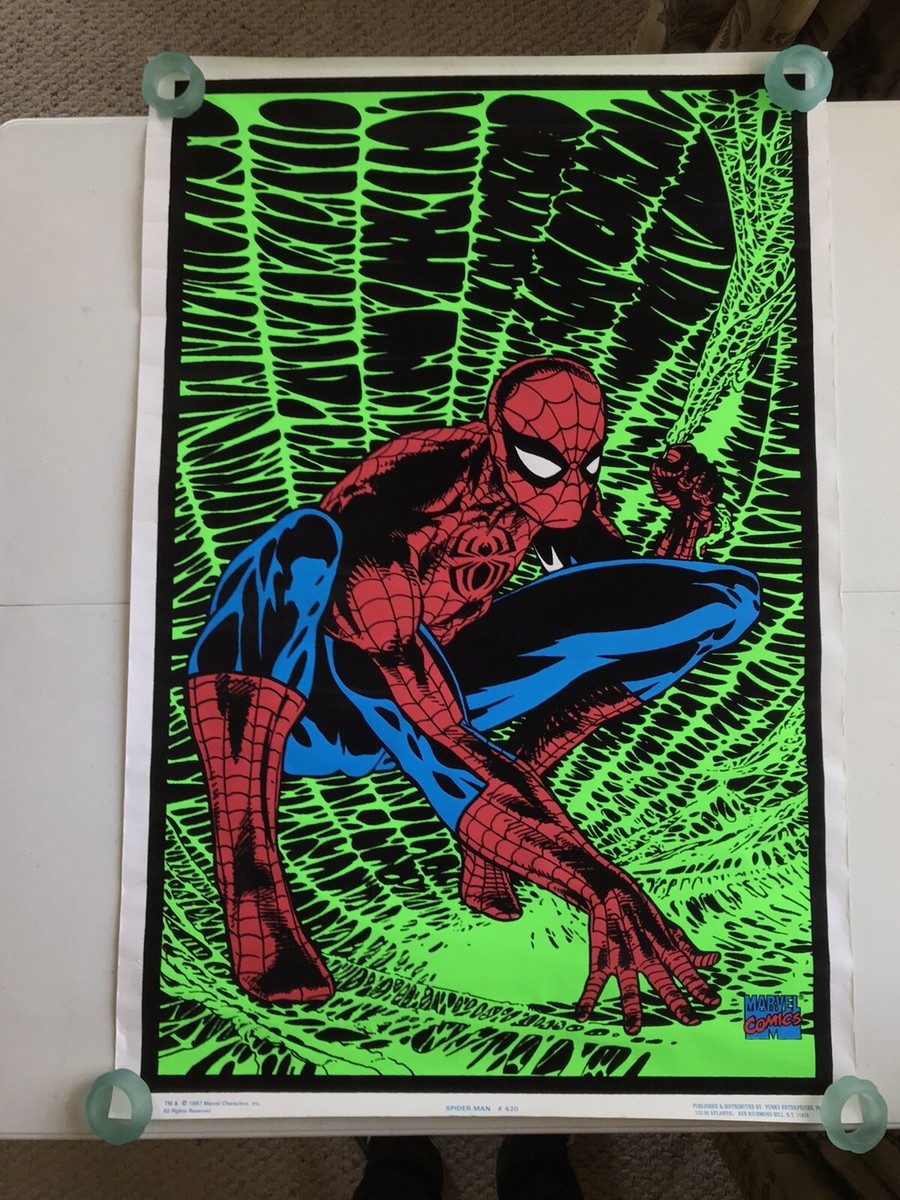 スパイダーマン　フェルトポスター Amazing Spider-Man #420 1997 Funky Enterprises Felt Blacklight