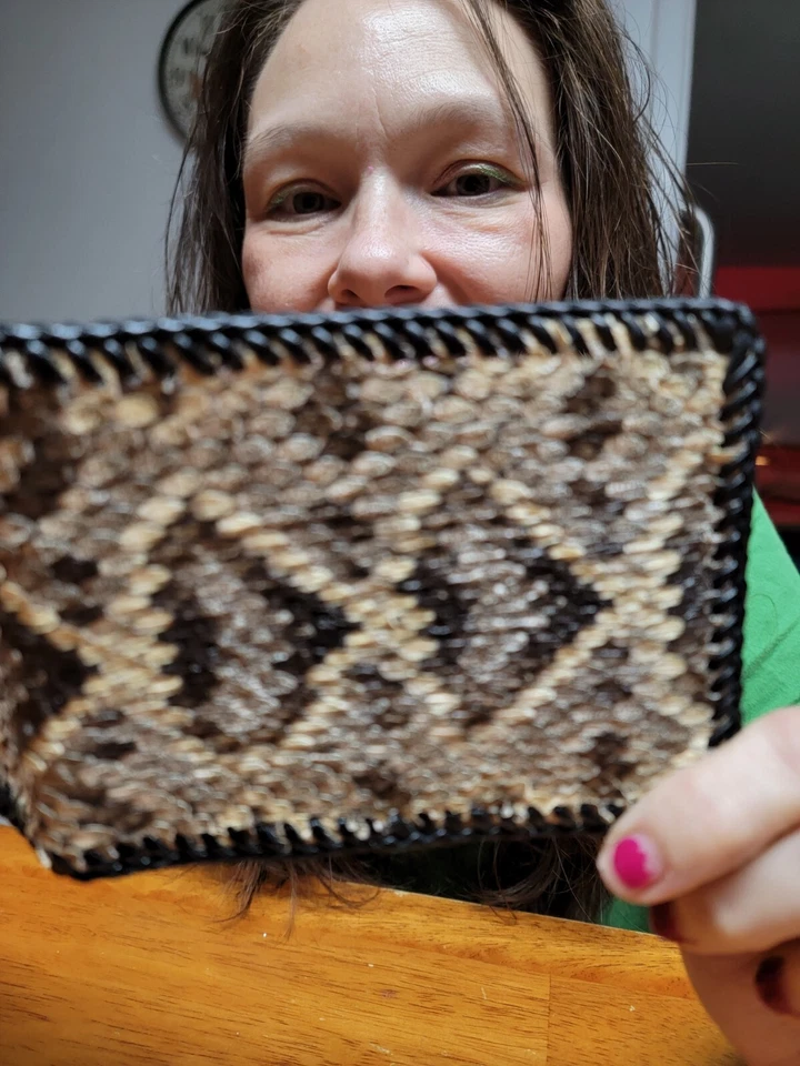 Eastern Rattlesnake Skin Wallet Men Billfold Slim Pocket NEW Authentic hand lace - Image 3 of 4