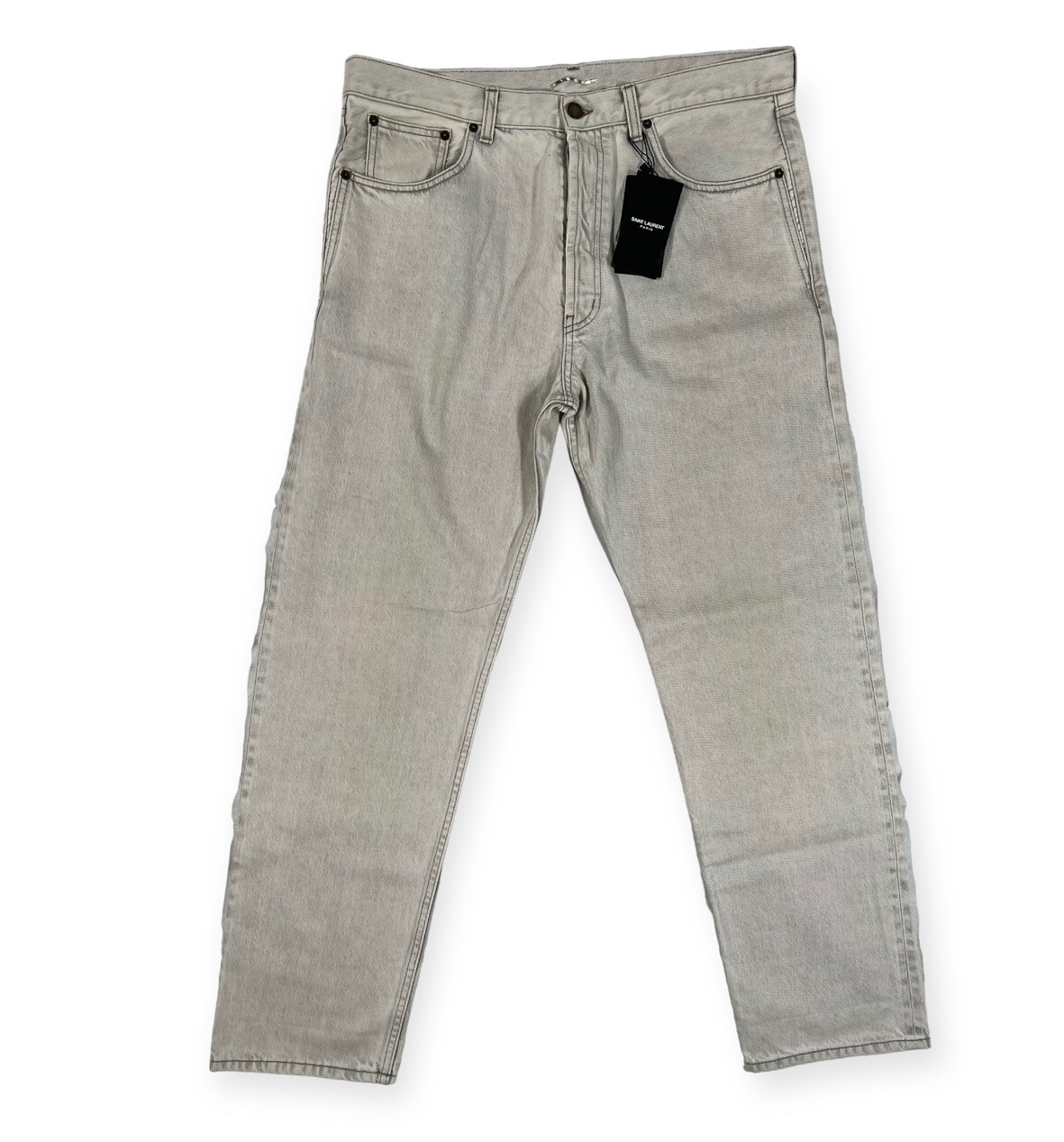 Jeans Saint Laurent Stone Relaxed Dritto Taglia 32 Made in Italy