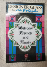 HAND ENGRAVED GLASS BEVEL Studio One WELCOME FRIENDS AND FAMILY stained glass