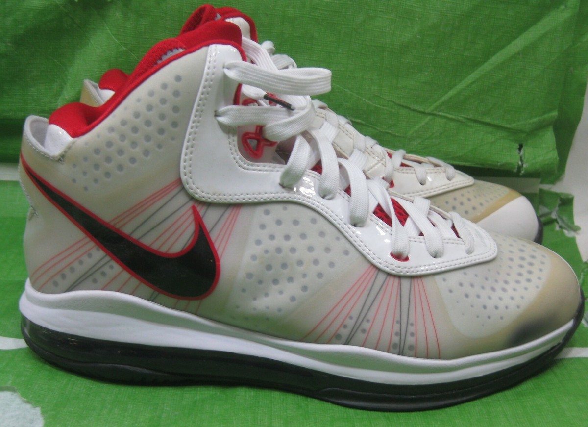 Lebron 8 v/2 size 8 stock # 429676 100 slightly used only worn few times Nike Lebron James 8 V/2 SZ 8 White Black Sport Red Miami  main image 3