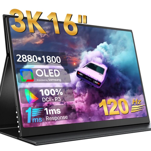 UPERFECT 16" 3K Tragbarer Monitor 120Hz Gaming Monitor 2880x1800 PC Bildschirm