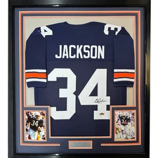 Framed Facsimile Autographed Bo Jackson 33x42 Auburn Blue Reprint Auto Jersey