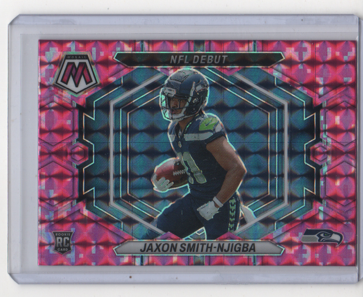 JAXON SMITH-NJIGBA 2023 Panini Mosaic NFL DEBUT CAMO PINK #ND12 SEATTLE SEAHAWKS