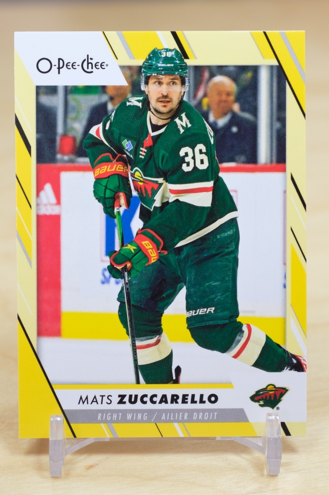 2023-24 O-Pee-Chee OPC Yellow Border #36 Mats Zuccarello - Minnesota Wild