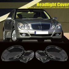 Pair Headlight Clear Lens Cover Replacement For MERCEDES BENZ E CLASS W211 02-08