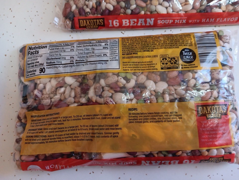 LOT of 2 Dakota's Pride 16Bean Soup Mix with Ham Flavoring, 20oz each Jan 2025 eBay