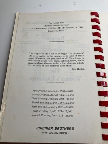 Vintage Women's Exchange of Memphis Tennessee Cook Book Volume 1 1978 Printing - Picture 4 of 7